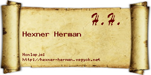 Hexner Herman névjegykártya